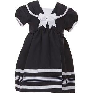 Rare Editions Navy & White Sailor  Dress